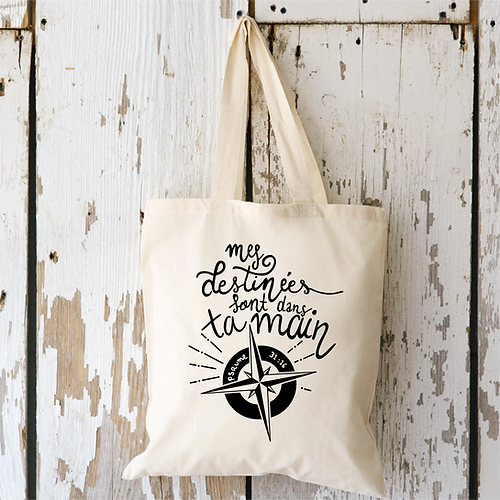 Tote bag Mes destinées sont dans ta main (REF TOT012)