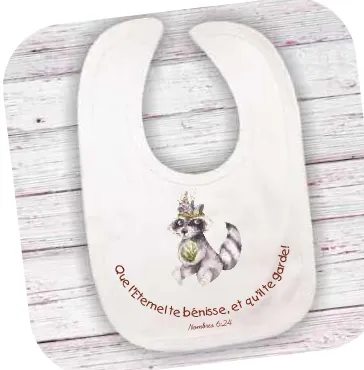 Bavoir "raton laveur" - Nombres 6v.24