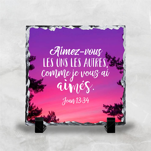 Ardoise illustrée "Aimez-vous les uns les autres"