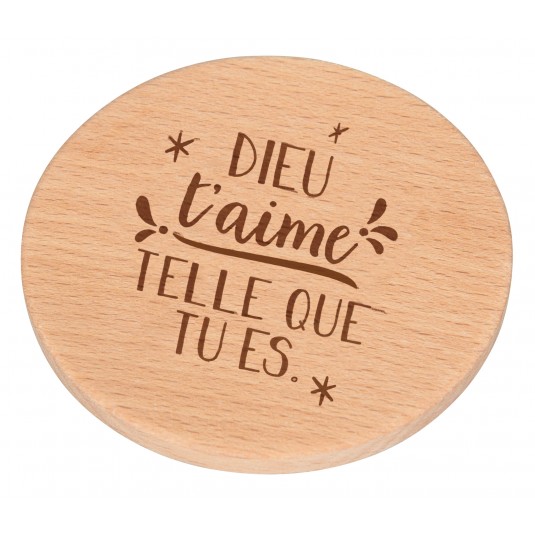 Miroir de poche "Dieu t'aime telle que tu es"