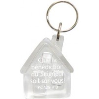 Porte-clés Maison bleu : Que la bénédiction