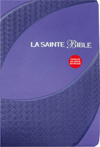 Bible Segond 1910 gros caractères similicuir violet, onglets, tranche argent