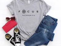 T-Shirt femme "Focus" xs à xxl (4 couleurs )