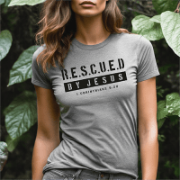 T-Shirt femme "Rescued By Jesus" xs à xxl (4 couleurs )