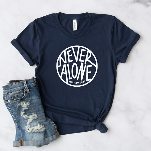 T-Shirt femme "Never Alone"(cercle creux) xs à xxl (4 couleurs )