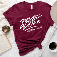 T-Shirt femme "Never Alone" (Script)xs à xxl (4 couleurs )