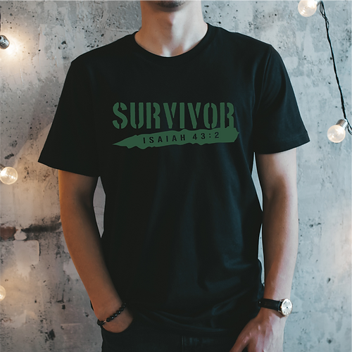 T-Shirt homme "Survivor" xs à xxl (4 couleurs dispo.)