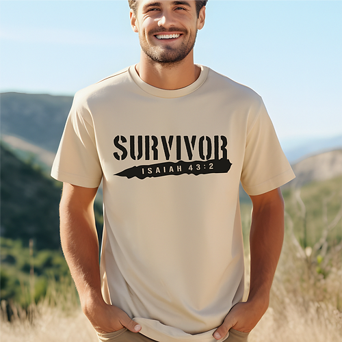 T-Shirt homme "Survivor" xs à xxl (4 couleurs dispo.)