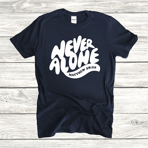 T-Shirt homme "Never Alone" (wavy) xs à xxl (4 couleurs )