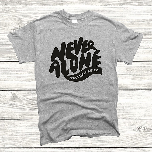 T-Shirt homme "Never Alone" (wavy) xs à xxl (4 couleurs )