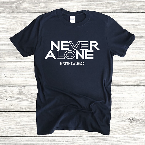 T-Shirt homme "Never Alone" (classique) xs à xxl (4 couleurs)