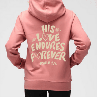 Pull à capuche "Love Endures Forever" xs à xxl (4 couleurs)