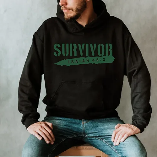 Pull à capuche "Survivor" xs à xxl (4 couleurs)