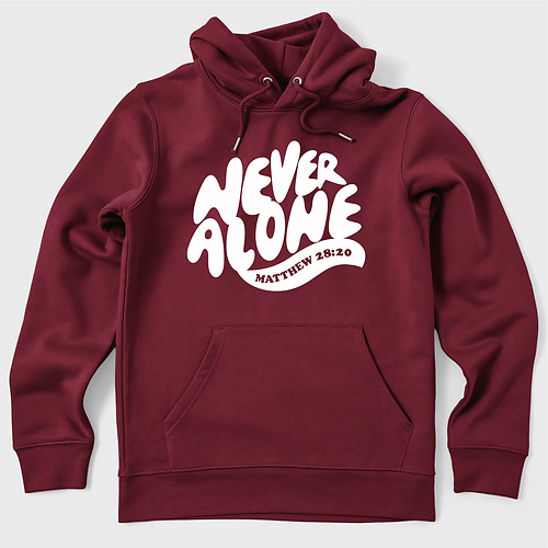 Pull à capuche "Never Alone" (wavy) xs à xxl (4 couleurs)