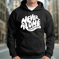 Pull à capuche "Never Alone" (wavy) xs à xxl (4 couleurs)