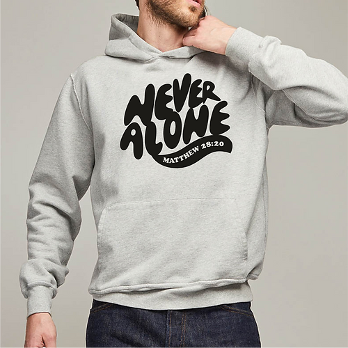 Pull à capuche "Never Alone" (wavy) xs à xxl (4 couleurs)