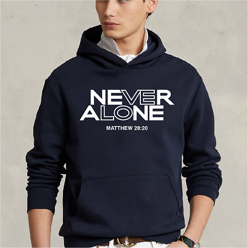 Pull à capuche "Never Alone" (classique) xs à xxl (4 couleurs)