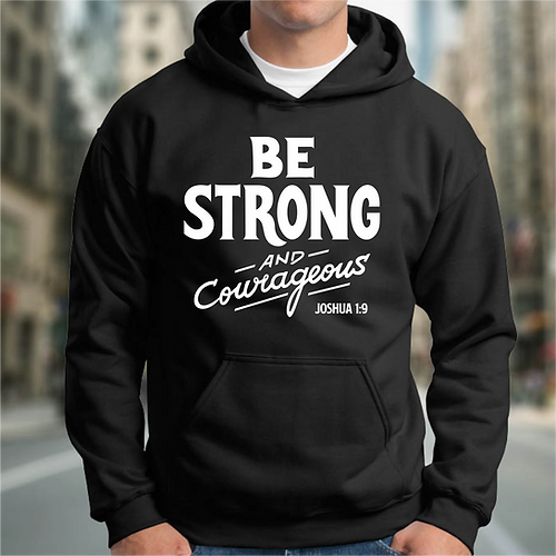 Pull à capuche "Be Strong And Courageous" xs à xxl (4 couleurs)