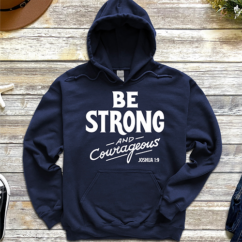 Pull à capuche "Be Strong And Courageous" xs à xxl (4 couleurs)