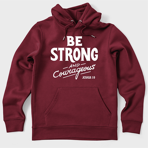 Pull à capuche "Be Strong And Courageous" xs à xxl (4 couleurs)