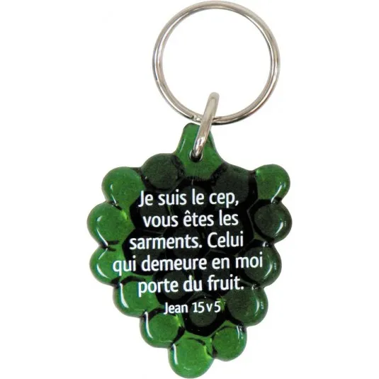 Porte-clés grappe je suis le cep vert
