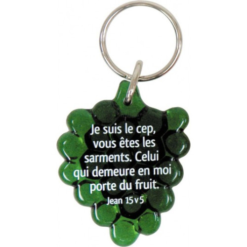 Porte-clés grappe je suis le cep vert