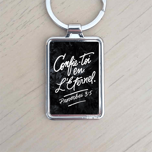 Porte-clé " Confie toi en l'Eternel "