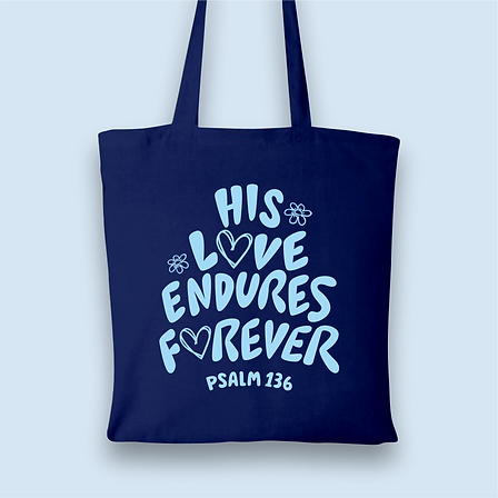 Tote bag " His Love endures "