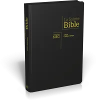 BIBLE NEG GROS CARACTERES, ZIP, ONGLETS, FIBROCUIR, TRANCHE OR