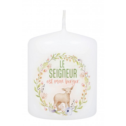 Petite bougie pour Pâques motif agneau