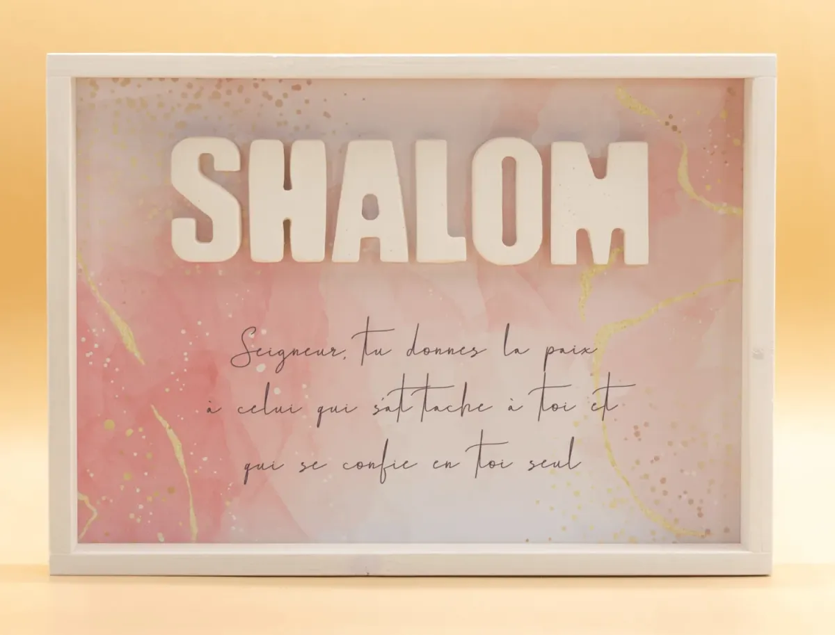 Cadre en bois Shalom rose 506