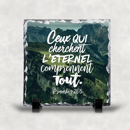 Ardoise illustrée "ceux qui cherchent l'Eternel"