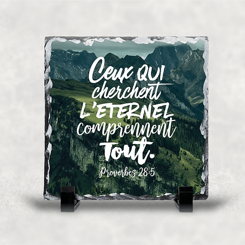 Ardoise illustrée "ceux qui cherchent l'Eternel"