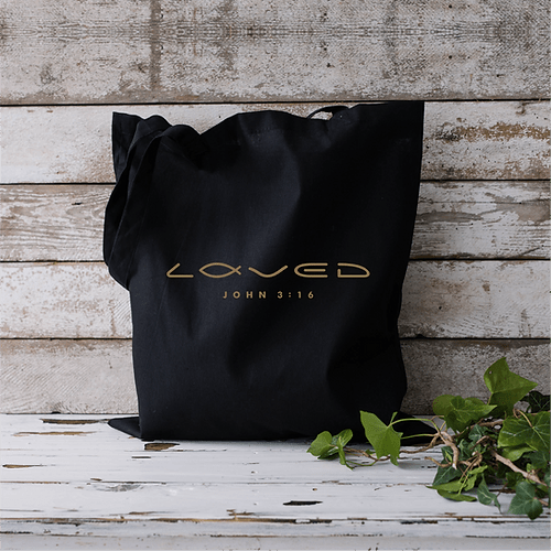 Tote bag " Loved " - Noir