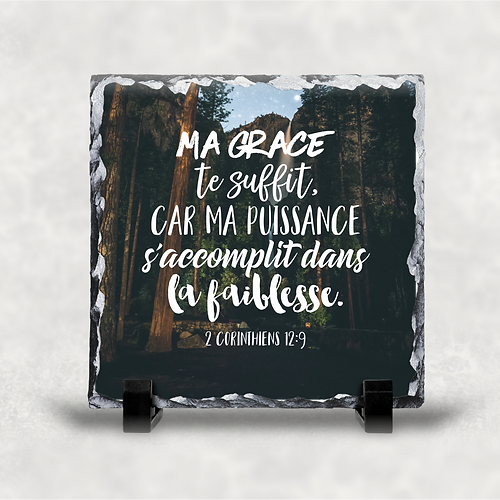 Ardoise illustrée "Ma grâce te suffit"