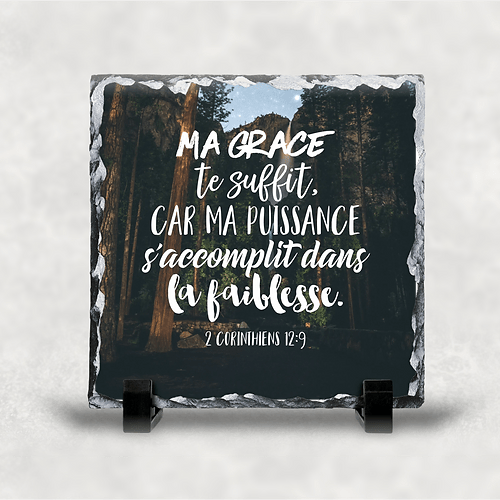 Ardoise illustrée "Ma grâce te suffit"
