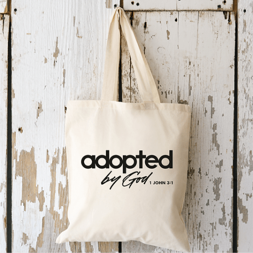 Tote bag "Adopted by God"