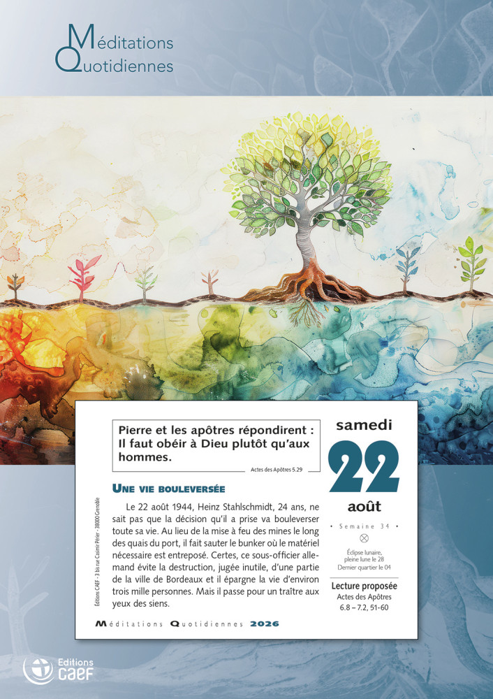 CAL Méditations quotidiennes -  à effeuiller-bloc et plaque