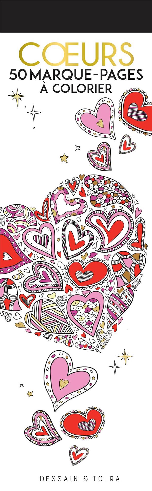 50 Marque pages à colorier - coeurs