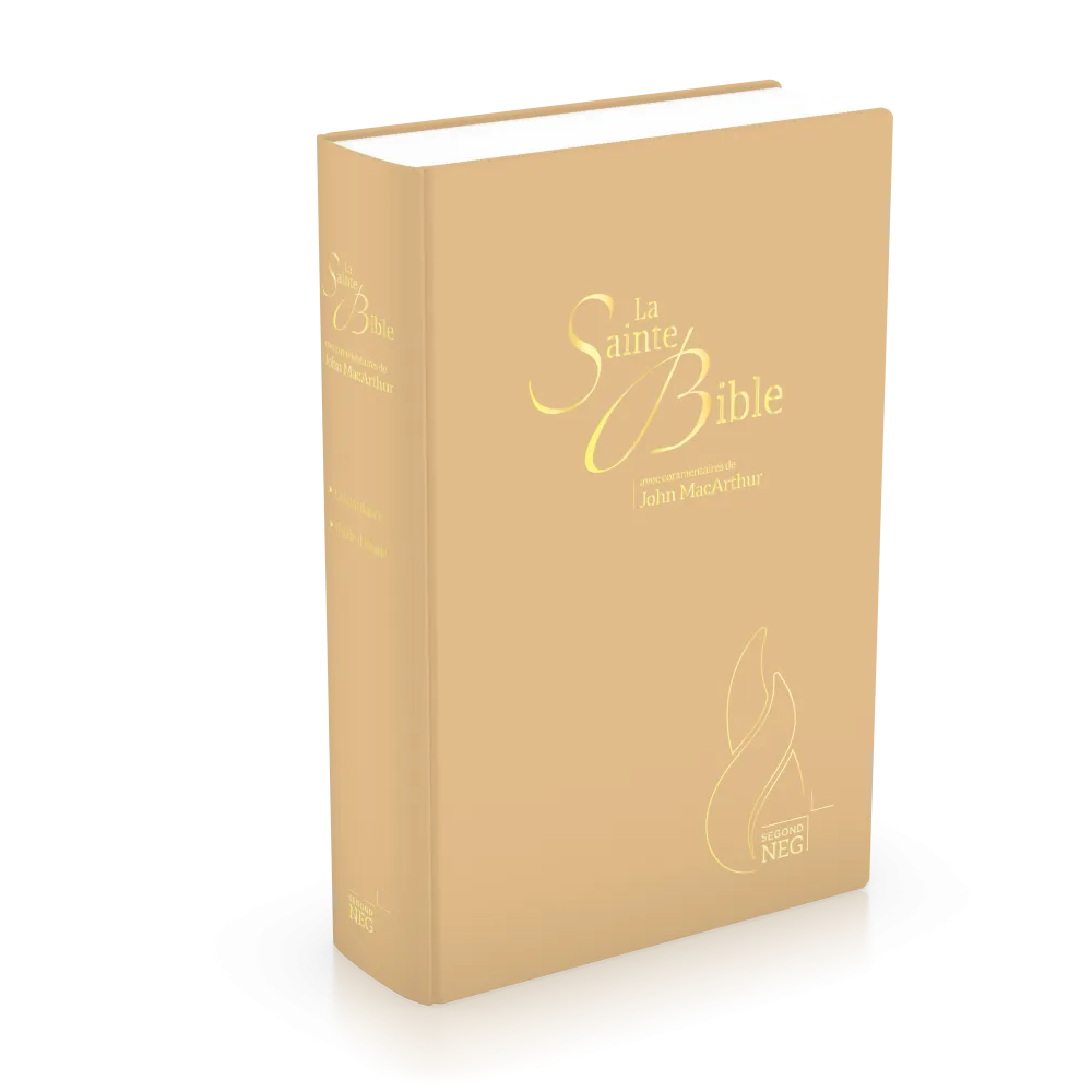 Bible NEG MacArthur semi-rigide, toile beige