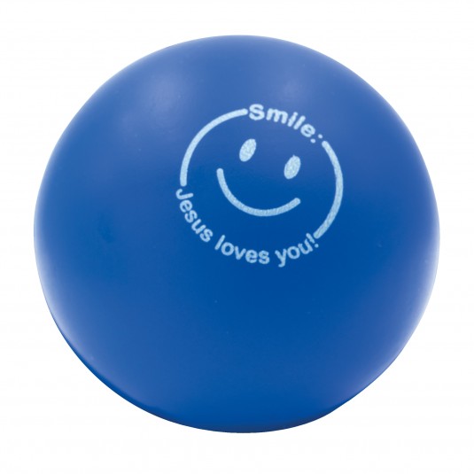 Balle "Smiley" bleu