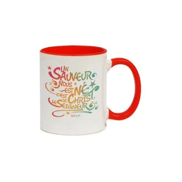 Mug rouge - Un sauveur nous est né