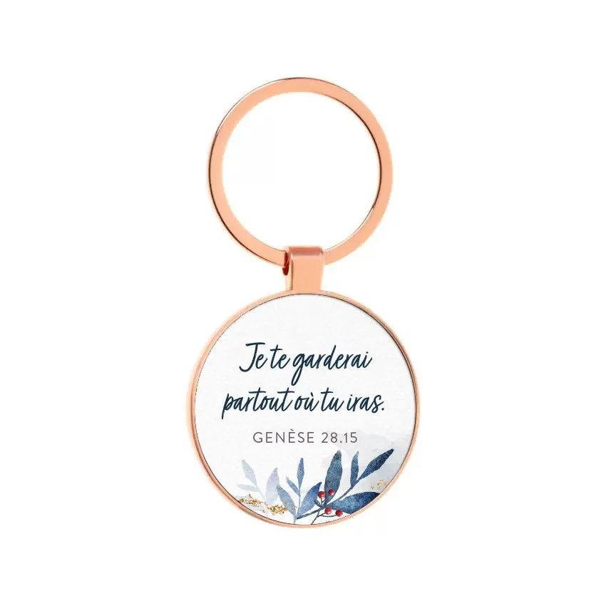 Porte-clé métal rose doré