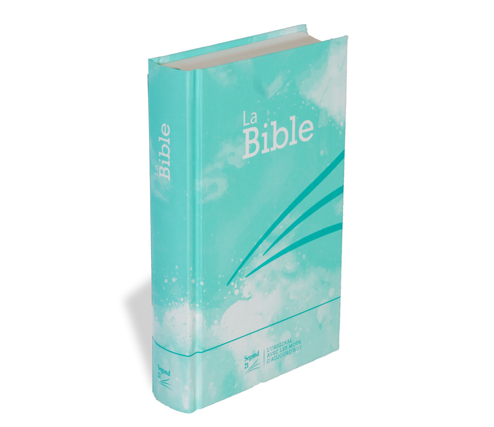 Bible Segond 21 compact rigide motif bleu turquoise