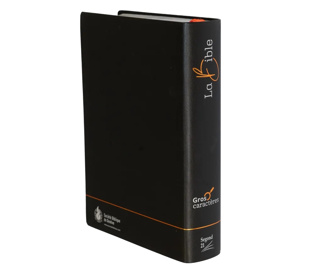 Bible Segond 21, gros caractères - couverture souple noire en fibrocuir