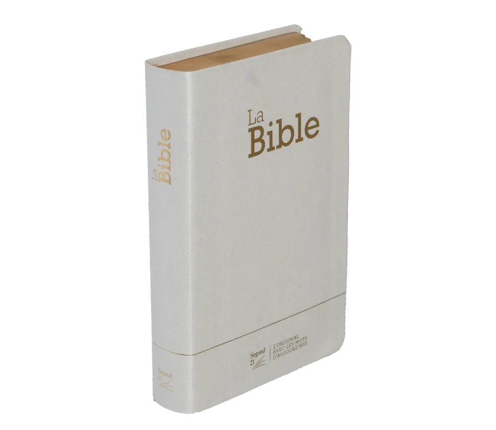 Bible Segond 21 compacte (Premium Style) - couverture souple toile blanche, tranches dorées et ongle