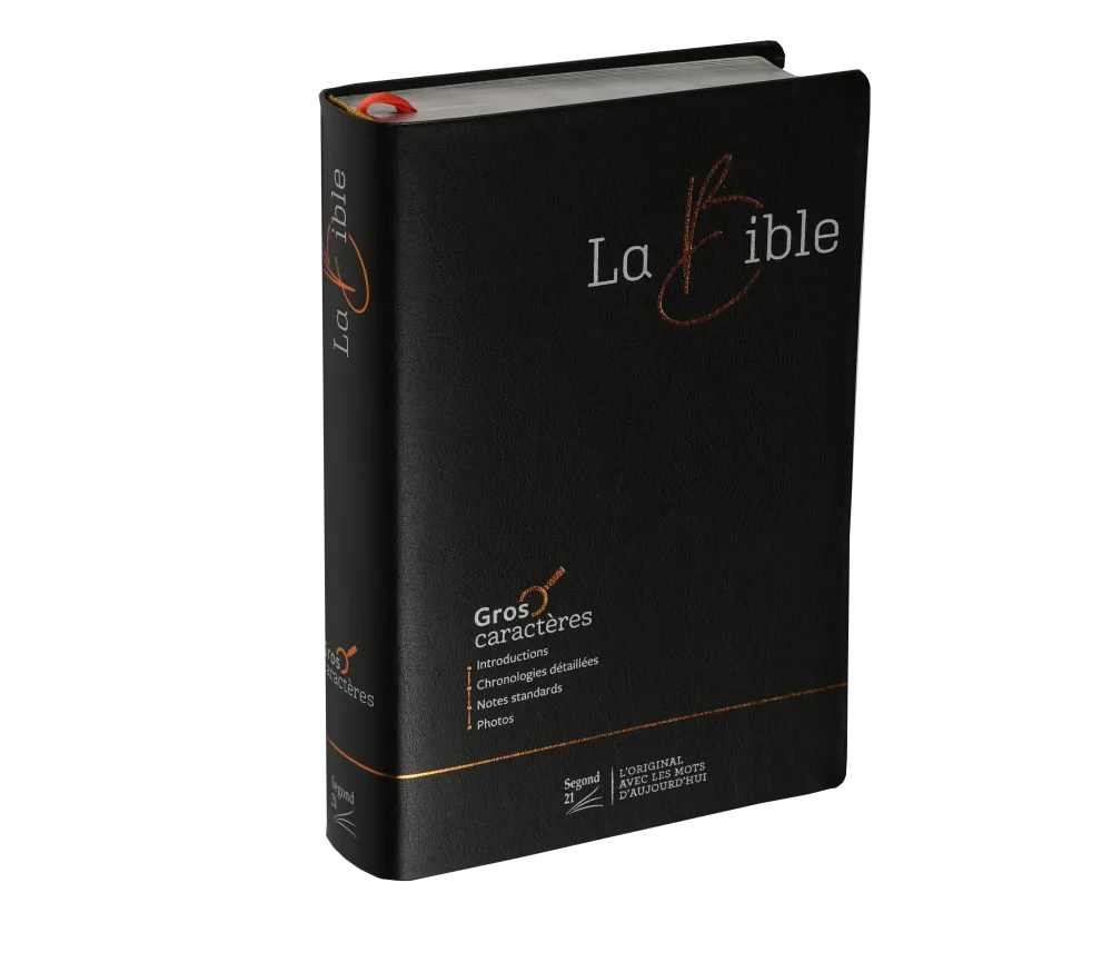 Bible Segond 21, gros caractères - couverture souple noire en fibrocuir