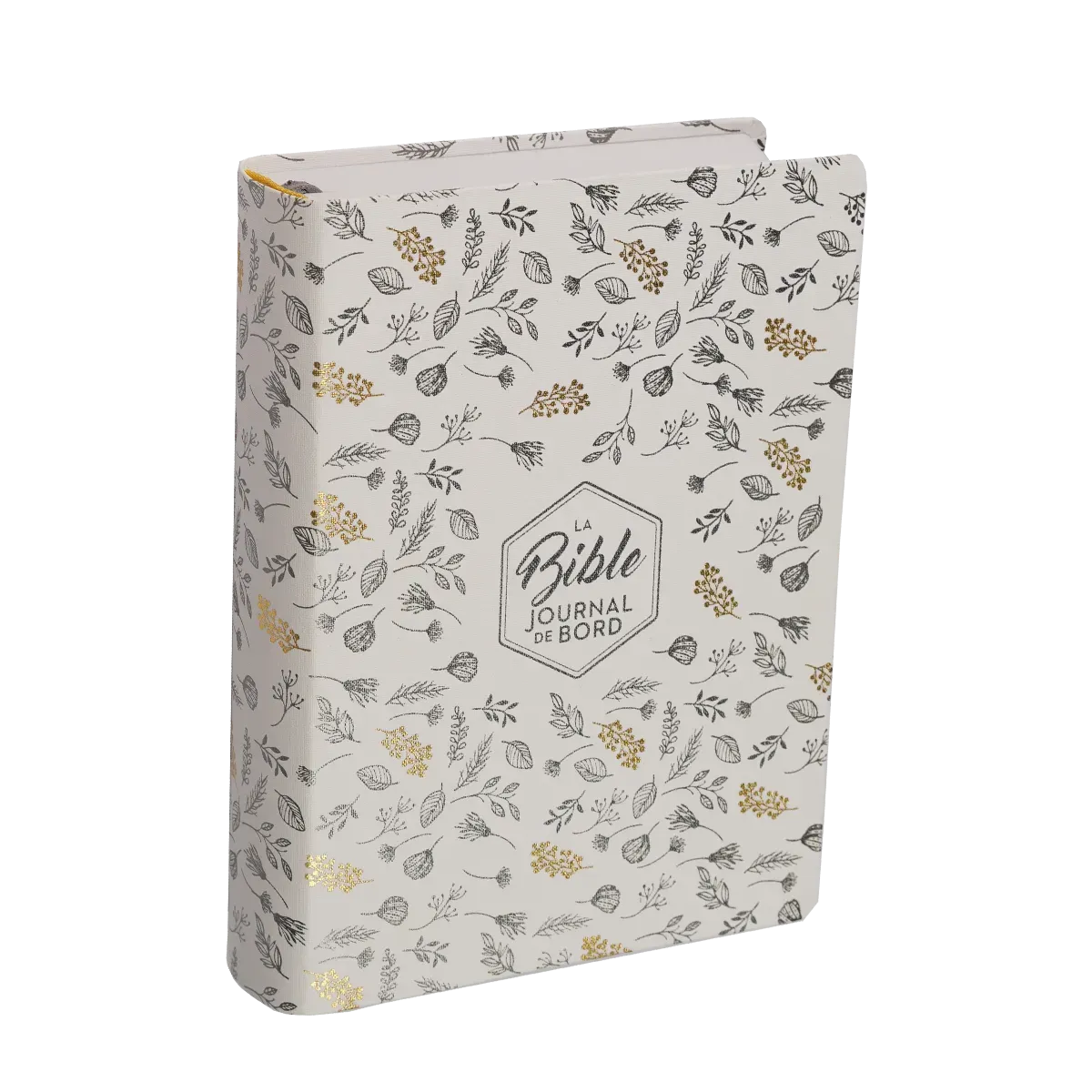 Bible Segond 21 - Journal de bord - couverture souple toilée blanc avec motifs dorés