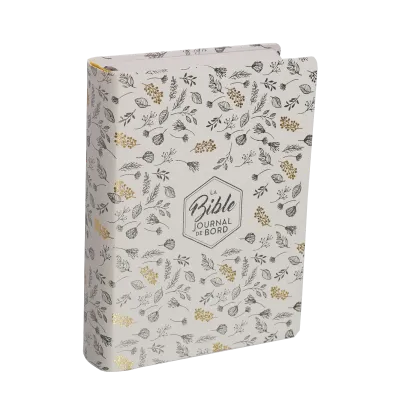 Bible Segond 21 - Journal de bord - couverture souple toilée blanc avec motifs dorés