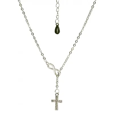 Collier croix argent avec symbole de l'infini